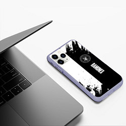 Чехол iPhone 11 Pro матовый Ramones краски абстракция, цвет: 3D-светло-сиреневый — фото 2