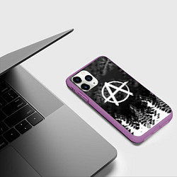 Чехол iPhone 11 Pro матовый Anarchy winter gray, цвет: 3D-фиолетовый — фото 2