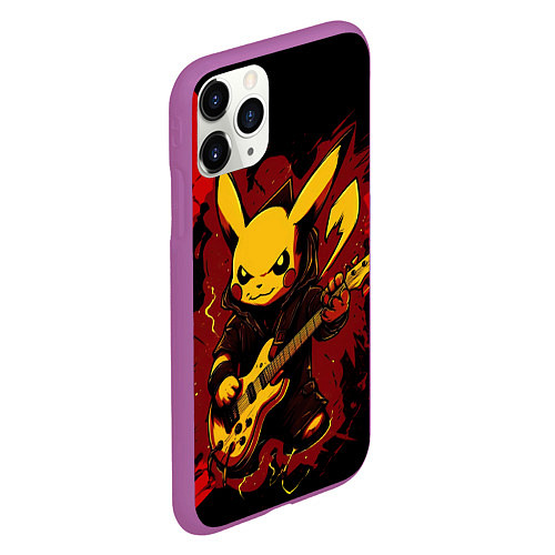 Чехол iPhone 11 Pro матовый Устрашаюший покемон с гитарой / 3D-Фиолетовый – фото 2