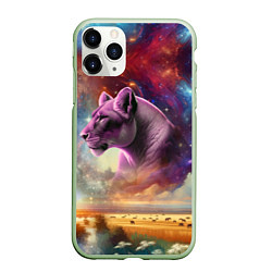 Чехол iPhone 11 Pro матовый Небесный львица, цвет: 3D-салатовый