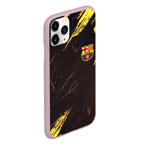 Чехол iPhone 11 Pro матовый Barcelona краски текстура / 3D-Розовый – фото 2