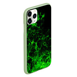 Чехол iPhone 11 Pro матовый Неоновый зеленый дым, цвет: 3D-салатовый — фото 2