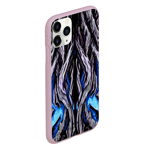 Чехол iPhone 11 Pro матовый Камень и синяя энергия / 3D-Розовый – фото 2