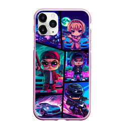 Чехол iPhone 11 Pro матовый GTA chibi style, цвет: 3D-розовый