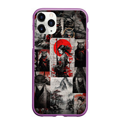 Чехол iPhone 11 Pro матовый Japanese samurai art, цвет: 3D-фиолетовый