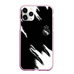 Чехол iPhone 11 Pro матовый Real madrid белые краски текстура, цвет: 3D-розовый