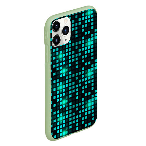 Чехол iPhone 11 Pro матовый Неоновый светящийся / 3D-Салатовый – фото 2