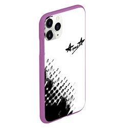 Чехол iPhone 11 Pro матовый Алиса краски текстура, цвет: 3D-фиолетовый — фото 2