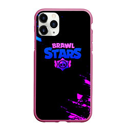 Чехол iPhone 11 Pro матовый Brawl stars neon, цвет: 3D-малиновый