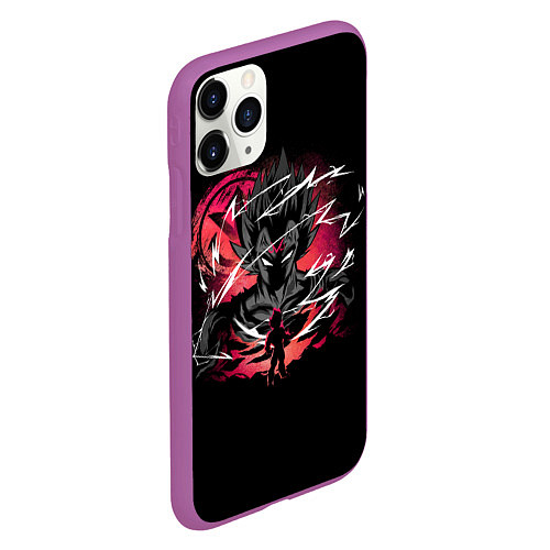 Чехол iPhone 11 Pro матовый Dragon Ball - Vegeta / 3D-Фиолетовый – фото 2
