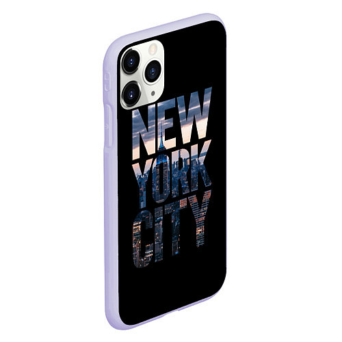 Чехол iPhone 11 Pro матовый New York City - USA / 3D-Светло-сиреневый – фото 2