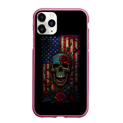 Чехол iPhone 11 Pro матовый Skull - USA