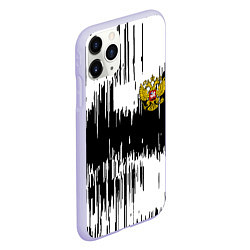 Чехол iPhone 11 Pro матовый Россия герб штриховка, цвет: 3D-светло-сиреневый — фото 2