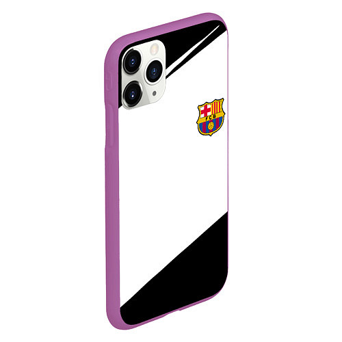 Чехол iPhone 11 Pro матовый Barcelona краски чёрные спорт / 3D-Фиолетовый – фото 2