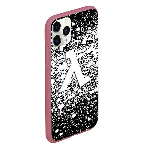 Чехол iPhone 11 Pro матовый Half life splash white / 3D-Малиновый – фото 2