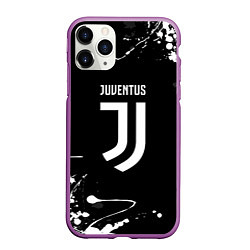 Чехол iPhone 11 Pro матовый Juventus краски белые, цвет: 3D-фиолетовый