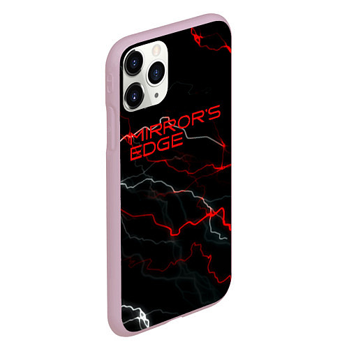 Чехол iPhone 11 Pro матовый Mirrors edge молнии / 3D-Розовый – фото 2