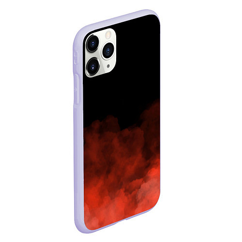 Чехол iPhone 11 Pro матовый Красный туман на чёрном / 3D-Светло-сиреневый – фото 2