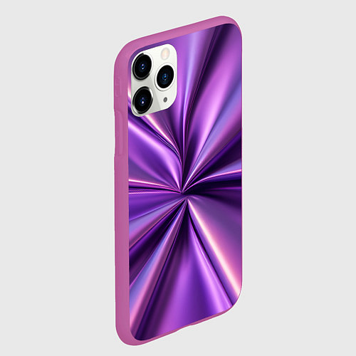 Чехол iPhone 11 Pro матовый Металлический фиолетовый атлас ткань / 3D-Фиолетовый – фото 2