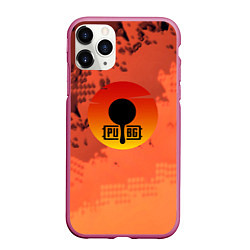 Чехол iPhone 11 Pro матовый PUBG game orange, цвет: 3D-малиновый