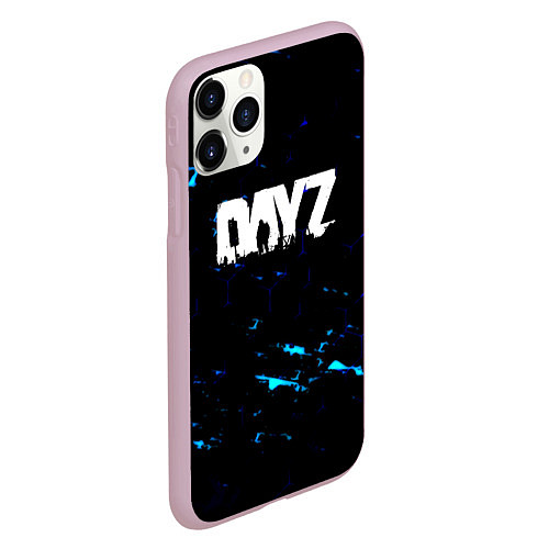 Чехол iPhone 11 Pro матовый Dayz текстура краски голубые / 3D-Розовый – фото 2