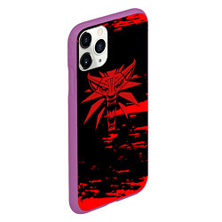 Чехол iPhone 11 Pro матовый The witcher лого ведьмака краски, цвет: 3D-фиолетовый — фото 2