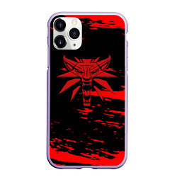 Чехол iPhone 11 Pro матовый The witcher лого ведьмака краски, цвет: 3D-светло-сиреневый