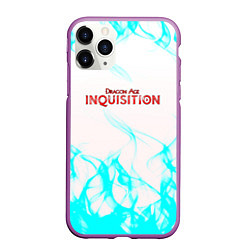 Чехол iPhone 11 Pro матовый Dragon age flame, цвет: 3D-фиолетовый