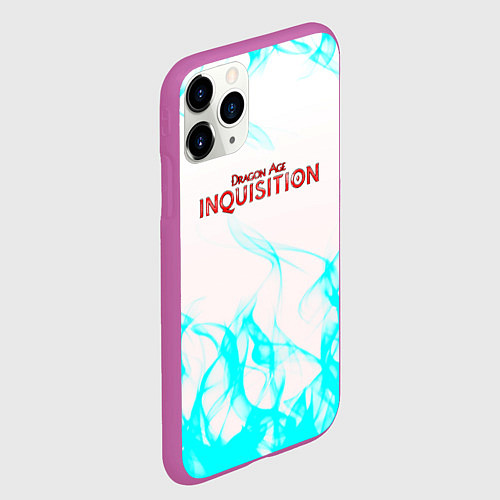 Чехол iPhone 11 Pro матовый Dragon age flame / 3D-Фиолетовый – фото 2