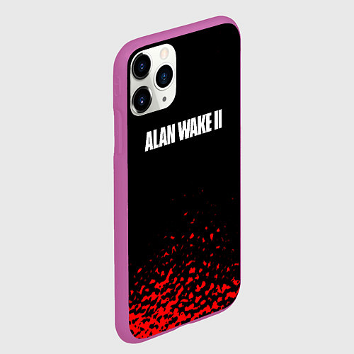 Чехол iPhone 11 Pro матовый Alan wake писатель гейм краски / 3D-Фиолетовый – фото 2
