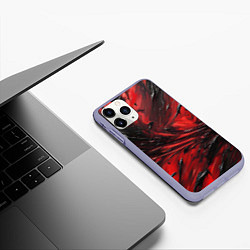 Чехол iPhone 11 Pro матовый Чёрная и красная субстанция, цвет: 3D-светло-сиреневый — фото 2