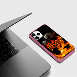 Чехол iPhone 11 Pro матовый Адский скрипач, цвет: 3D-малиновый — фото 2