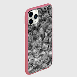 Чехол iPhone 11 Pro матовый Кудрявая шерсть баранов, цвет: 3D-малиновый — фото 2