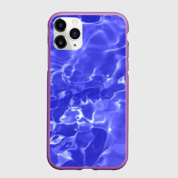 Чехол iPhone 11 Pro матовый Синяя вода текстура, цвет: 3D-фиолетовый
