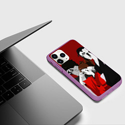 Чехол iPhone 11 Pro матовый Самурай Чамплу - трио, цвет: 3D-фиолетовый — фото 2