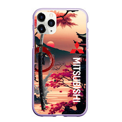 Чехол iPhone 11 Pro матовый Катана Mitsubishi, цвет: 3D-светло-сиреневый