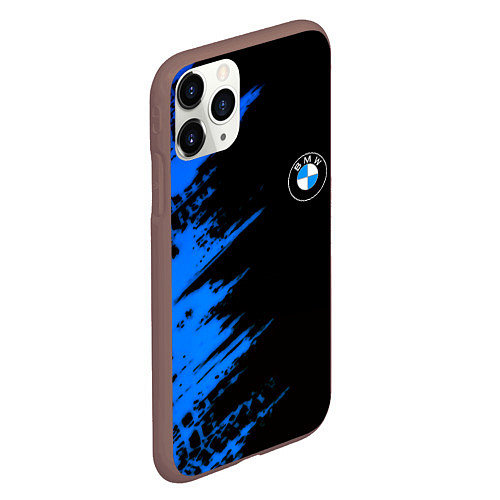 Чехол iPhone 11 Pro матовый BMW краски синие / 3D-Коричневый – фото 2
