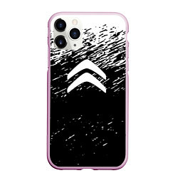 Чехол iPhone 11 Pro матовый Citroen краски тектсура, цвет: 3D-розовый