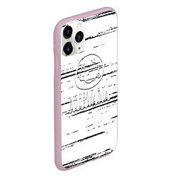 Чехол iPhone 11 Pro матовый Nirvana штрихи чёрные, цвет: 3D-розовый — фото 2
