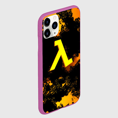 Чехол iPhone 11 Pro матовый Half life текстура блэк меса / 3D-Фиолетовый – фото 2