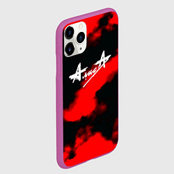 Чехол iPhone 11 Pro матовый Алиса краски абстракция, цвет: 3D-фиолетовый — фото 2