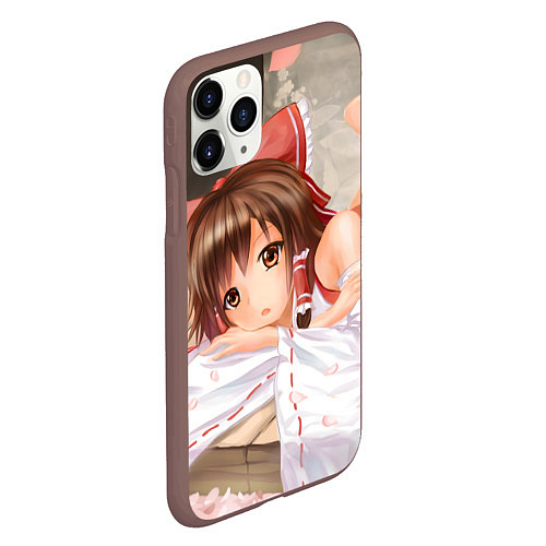 Чехол iPhone 11 Pro матовый Touhou Project Рейму милая / 3D-Коричневый – фото 2