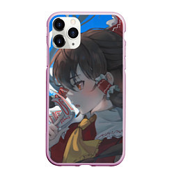 Чехол iPhone 11 Pro матовый Touhou Project Рейму Хакурей милая, цвет: 3D-розовый