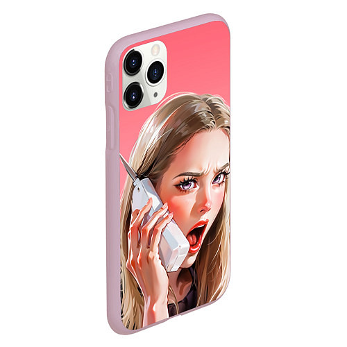 Чехол iPhone 11 Pro матовый Мем блондинка из фильма Дрянные девчонки / 3D-Розовый – фото 2