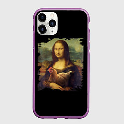 Чехол iPhone 11 Pro матовый Mona Chicken Liza, цвет: 3D-фиолетовый