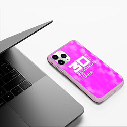Чехол iPhone 11 Pro матовый 30 seconds to mars pink, цвет: 3D-розовый — фото 2