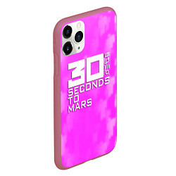 Чехол iPhone 11 Pro матовый 30 seconds to mars pink, цвет: 3D-малиновый — фото 2