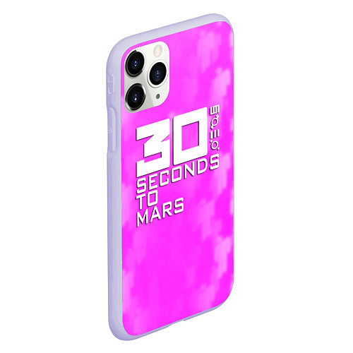 Чехол iPhone 11 Pro матовый 30 seconds to mars pink / 3D-Светло-сиреневый – фото 2