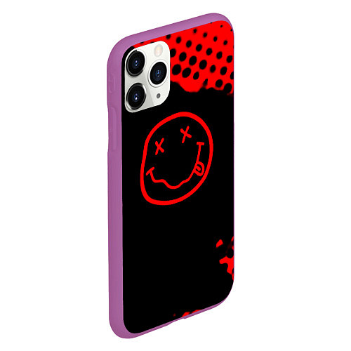 Чехол iPhone 11 Pro матовый Nirvana текстура краски / 3D-Фиолетовый – фото 2