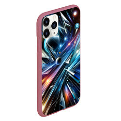 Чехол iPhone 11 Pro матовый Космос - футуризм, цвет: 3D-малиновый — фото 2